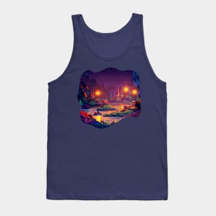 Magic Lantern Lighting Lake Water Pond Reflection Watercolor Tank Top